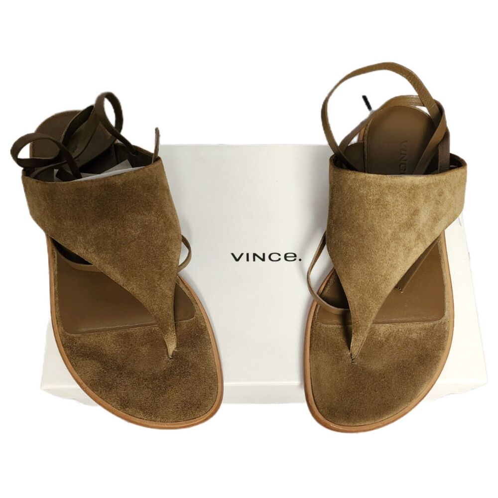 Vince Eastwood Flat Suede Thong Sandals 7 NIB